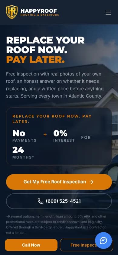 HappyRoof on a phone