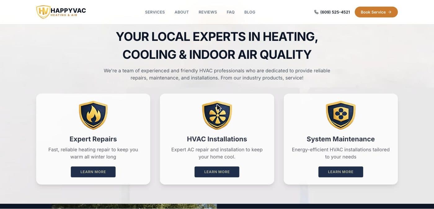 HappyVac services page